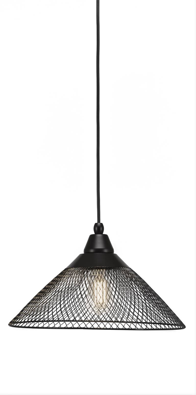 Toltec Lighting-22-MB-808-LED18C-Cord - 14 inch 5W 1 LED Mini Pendant Matte Black Finish with Matte Black Metal Shade