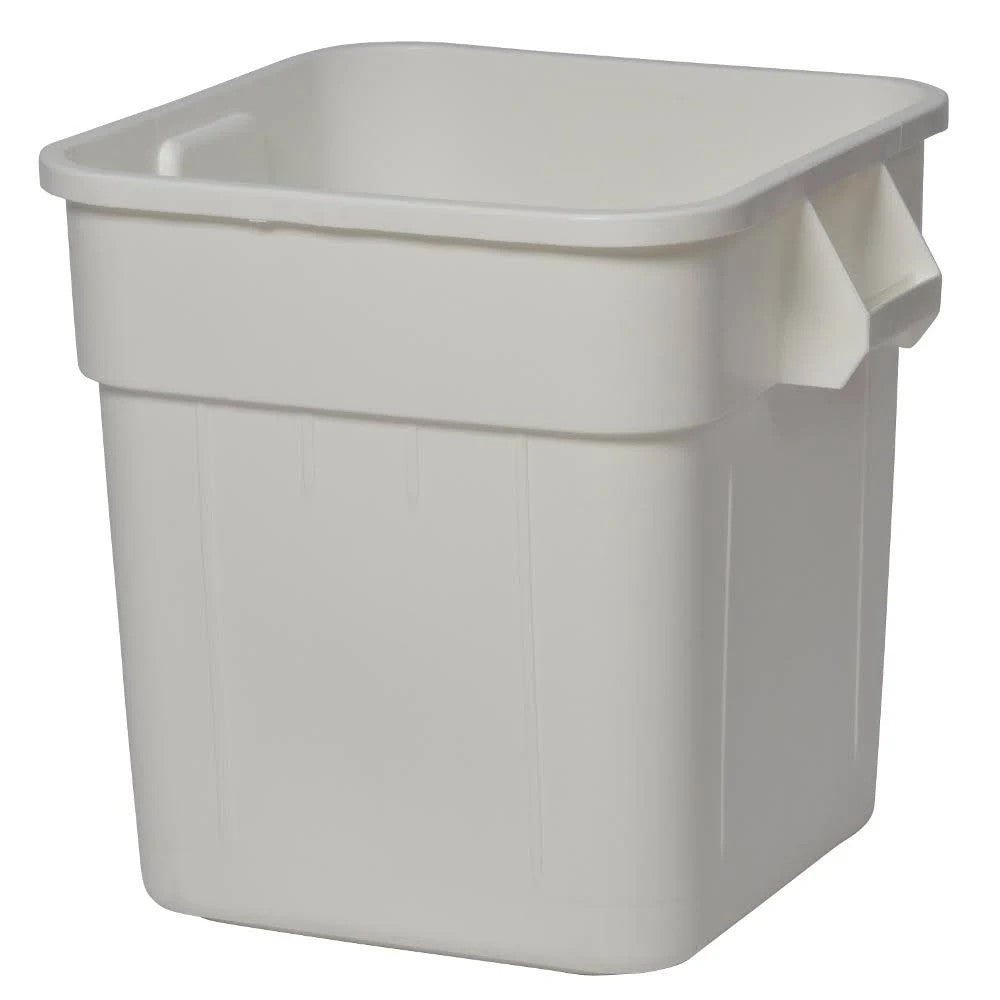 Continental (2800WH) White Huskee Square Waste Receptacle Without Lid, 32 Gallon Capacity