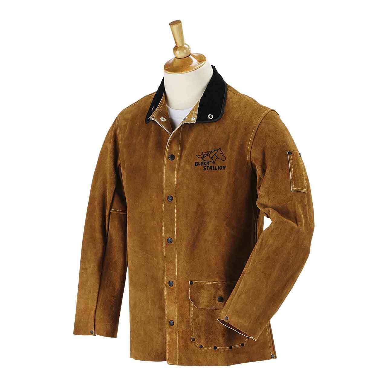 Black Stallion 36WC 36 Quality Side Split Cowhide Welding Jacket Medi