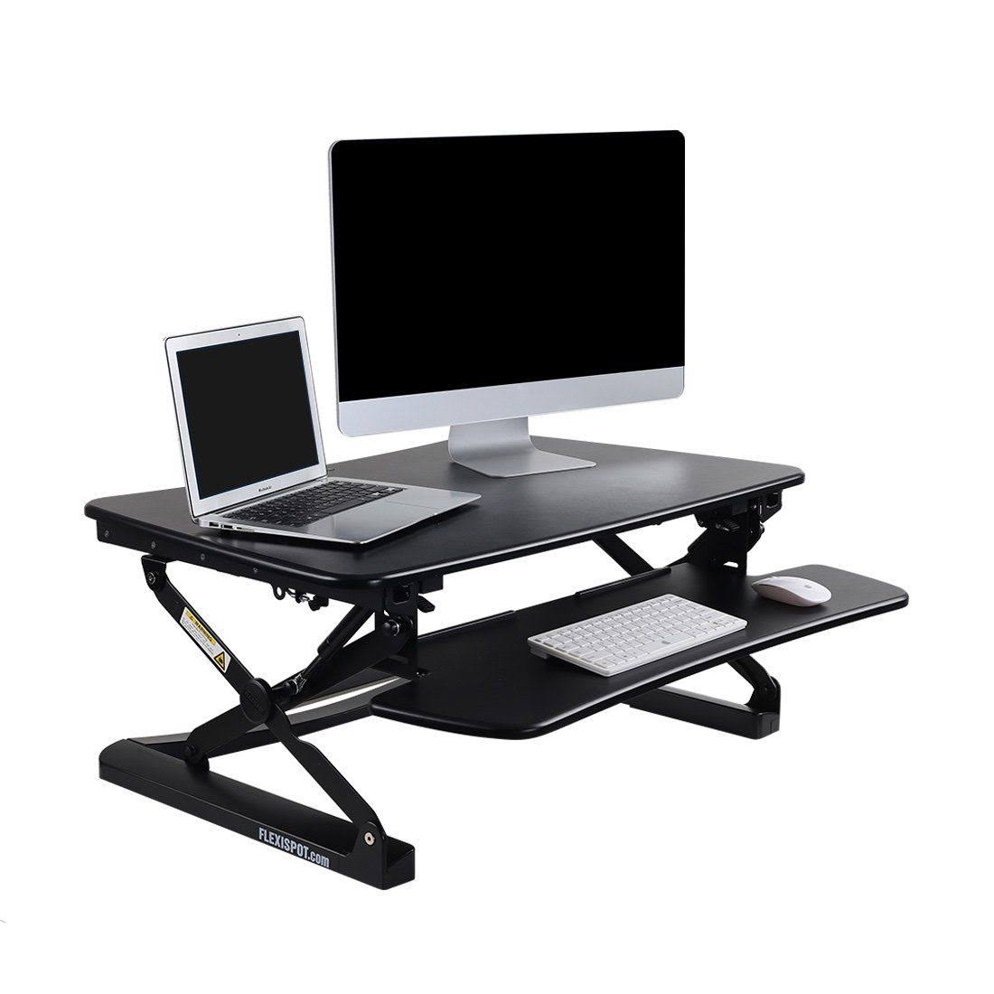 FlexiSpot 35 Wide Platform Height Adjustable Standing Desk, Removable Keyboard M2B