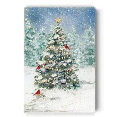 Cardinals and Christmas - Painting Print on Canvas The Holiday Aisle Size: 48