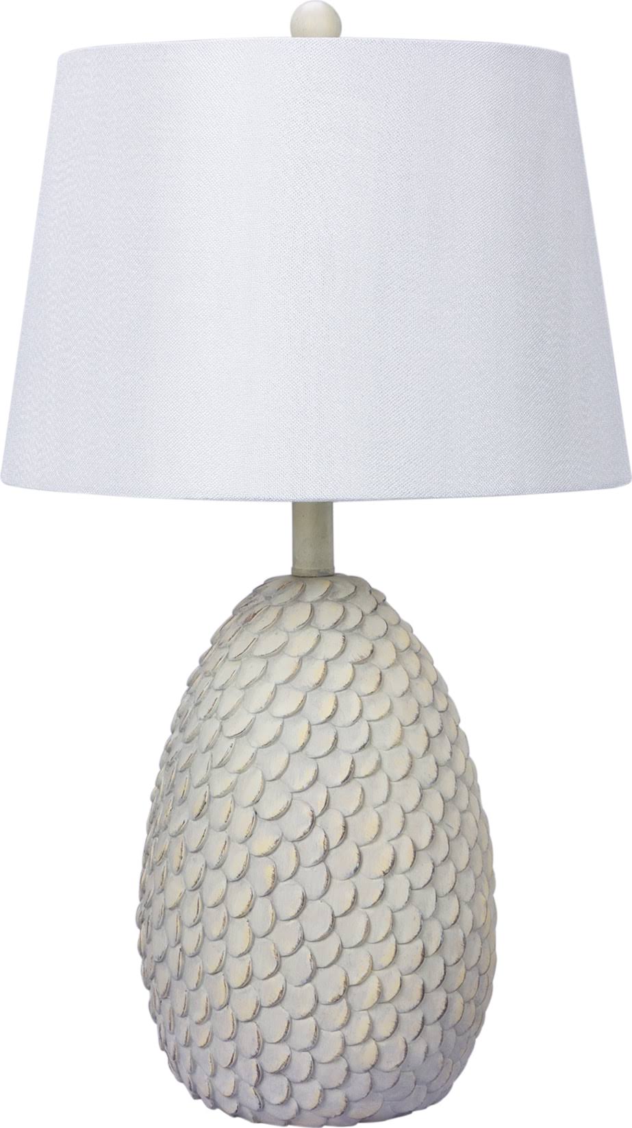 Fangio Lighting 26.75 in. Antique White Resin Table Lamp