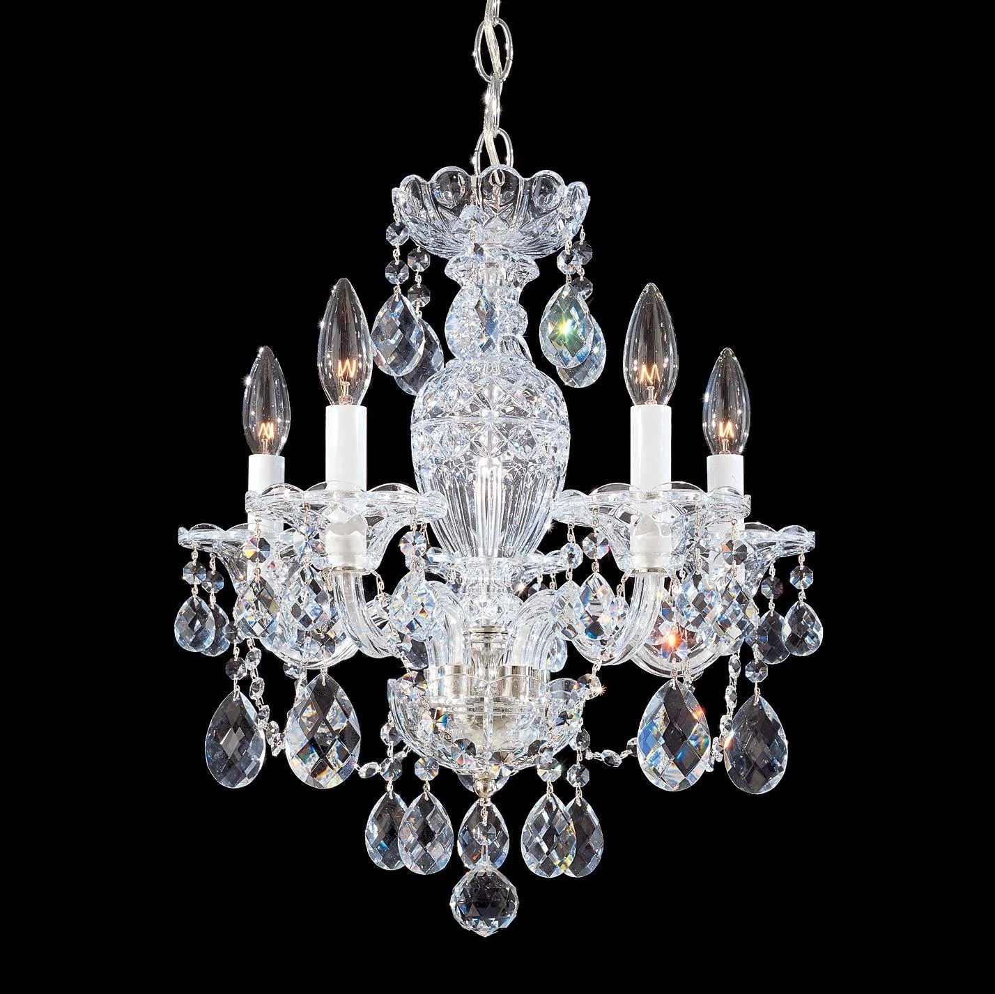 Schonbek 2999-211a Sterling 5 Light Chandelier in Rich Auerelia Gold with Clear Spectra Crystal