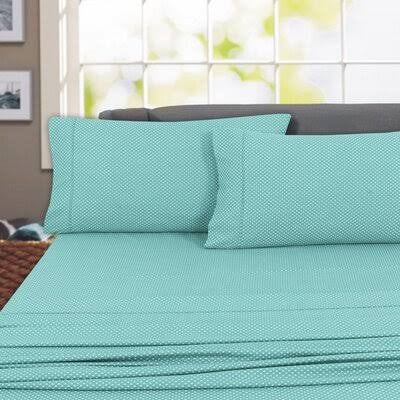 Pivoine 800 Thread Count 100% Cotton Sheet Set Latitude Run Color: Aqua, Size: King