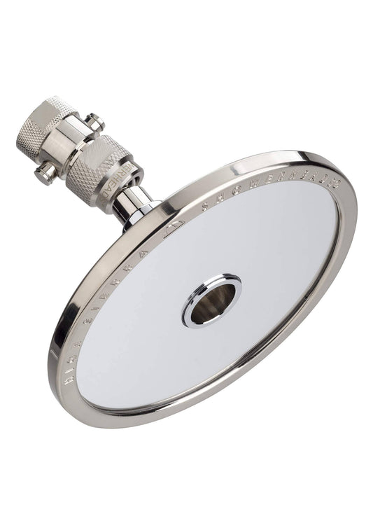 High Sierra Showerheads - Reflections 1.8 GPM Low Flow Shower Head and Fogless Shaving Mirror in One Brushed Nickel, Silver