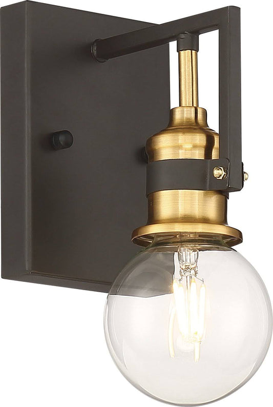 Nuvo Lighting Intention 1-Light Vanity Wall Warm Brass / Black