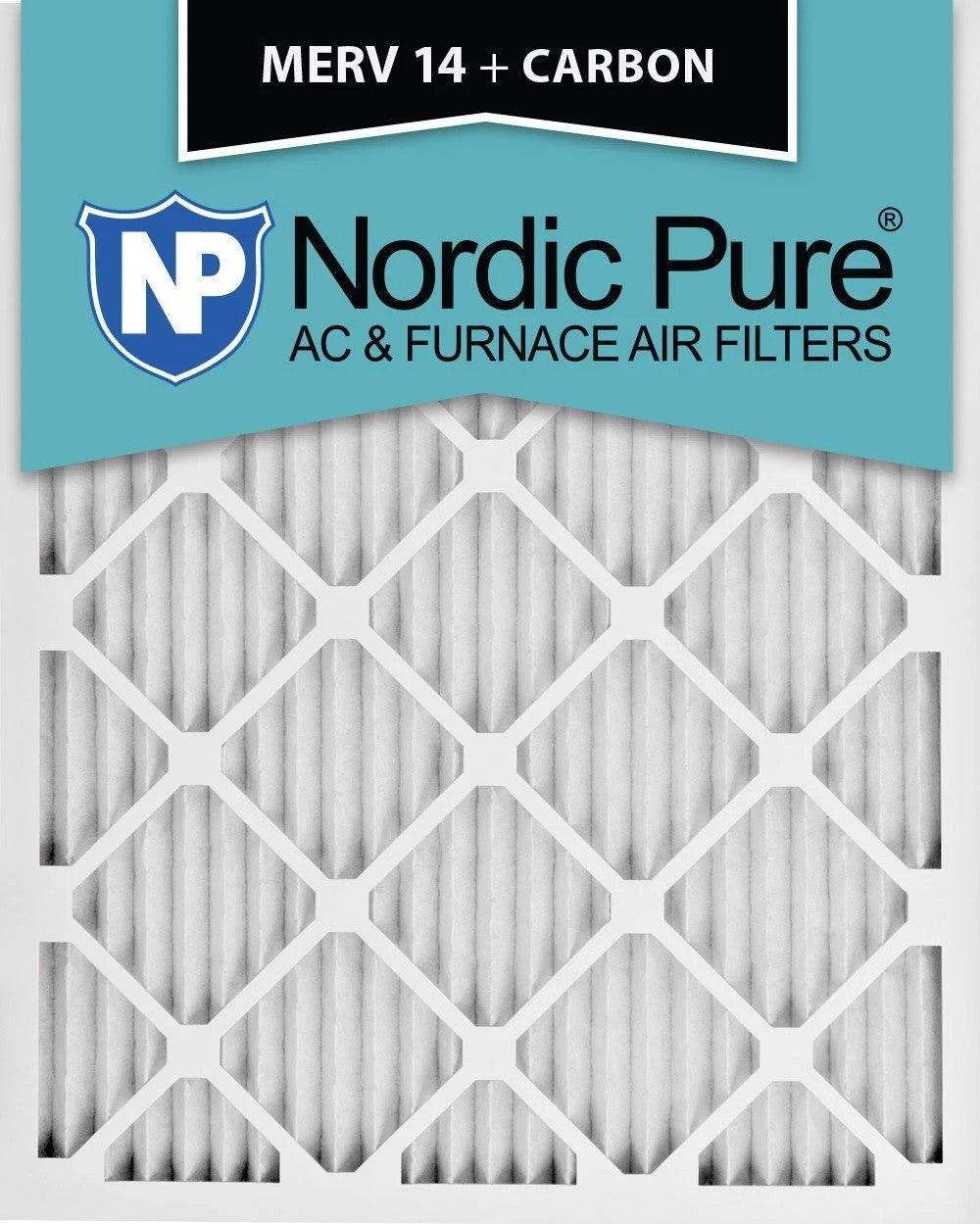 Nordic Pure 20x25x1 MERV 14 Plus Carbon AC Furnace Filters Qty 3