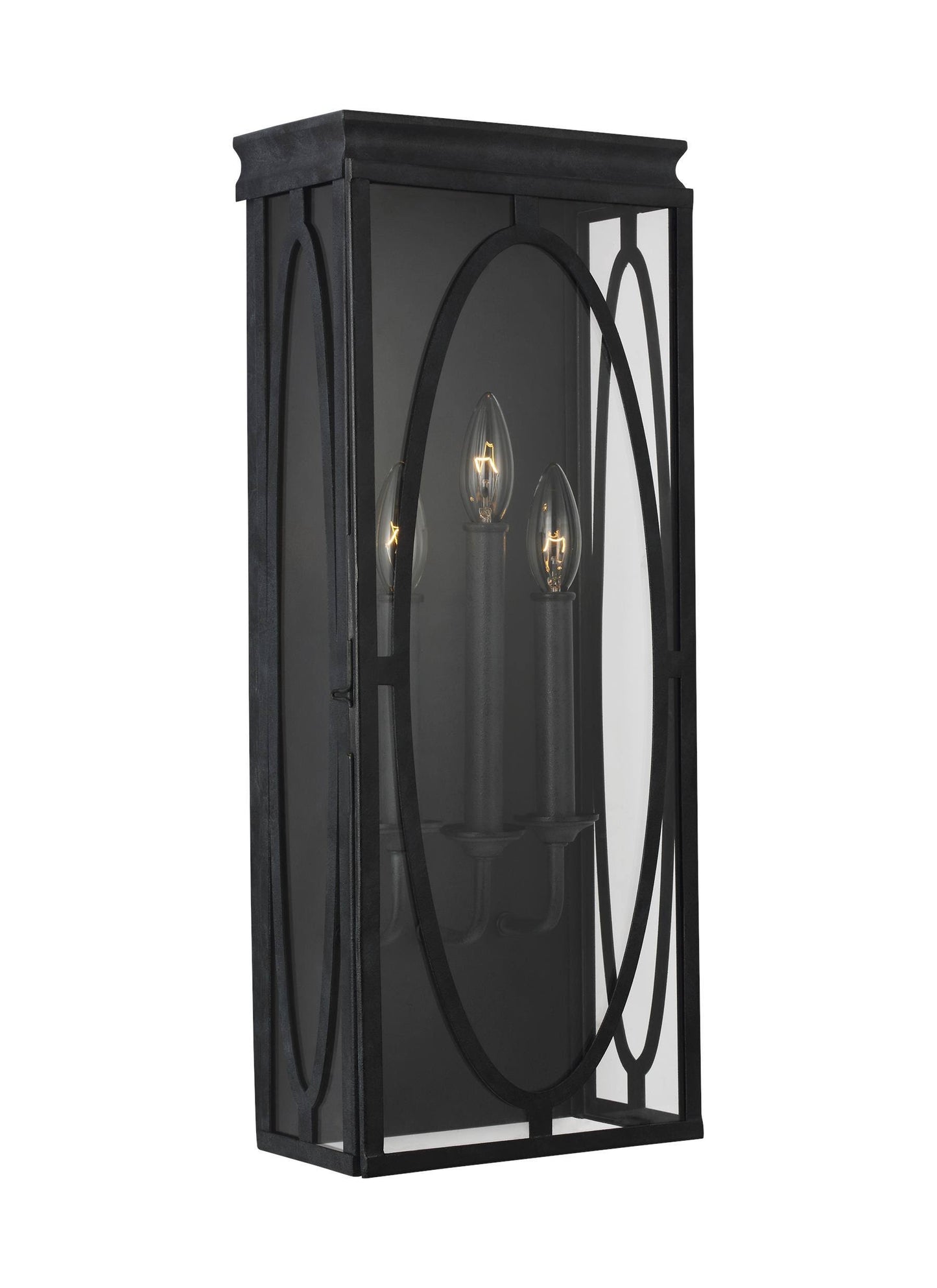 Feiss OL14310DWZ Patrice Dark Weathered Zinc 3-Light Wall Lantern