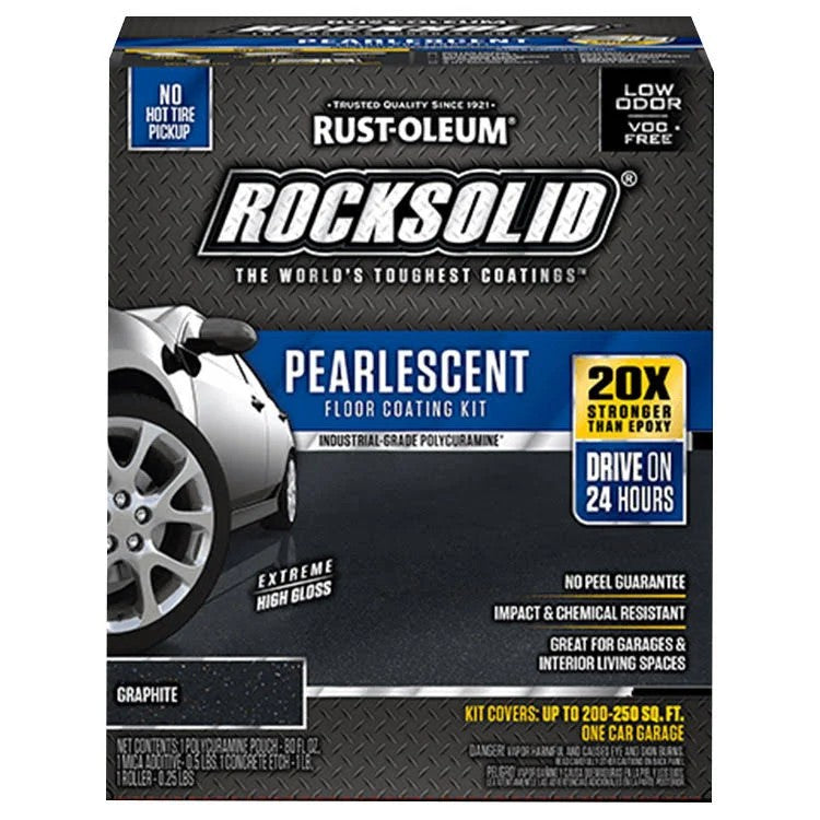 Rust-Oleum 306329 RockSolid Pearlescent Garage Floor Coating Kit, Graphite