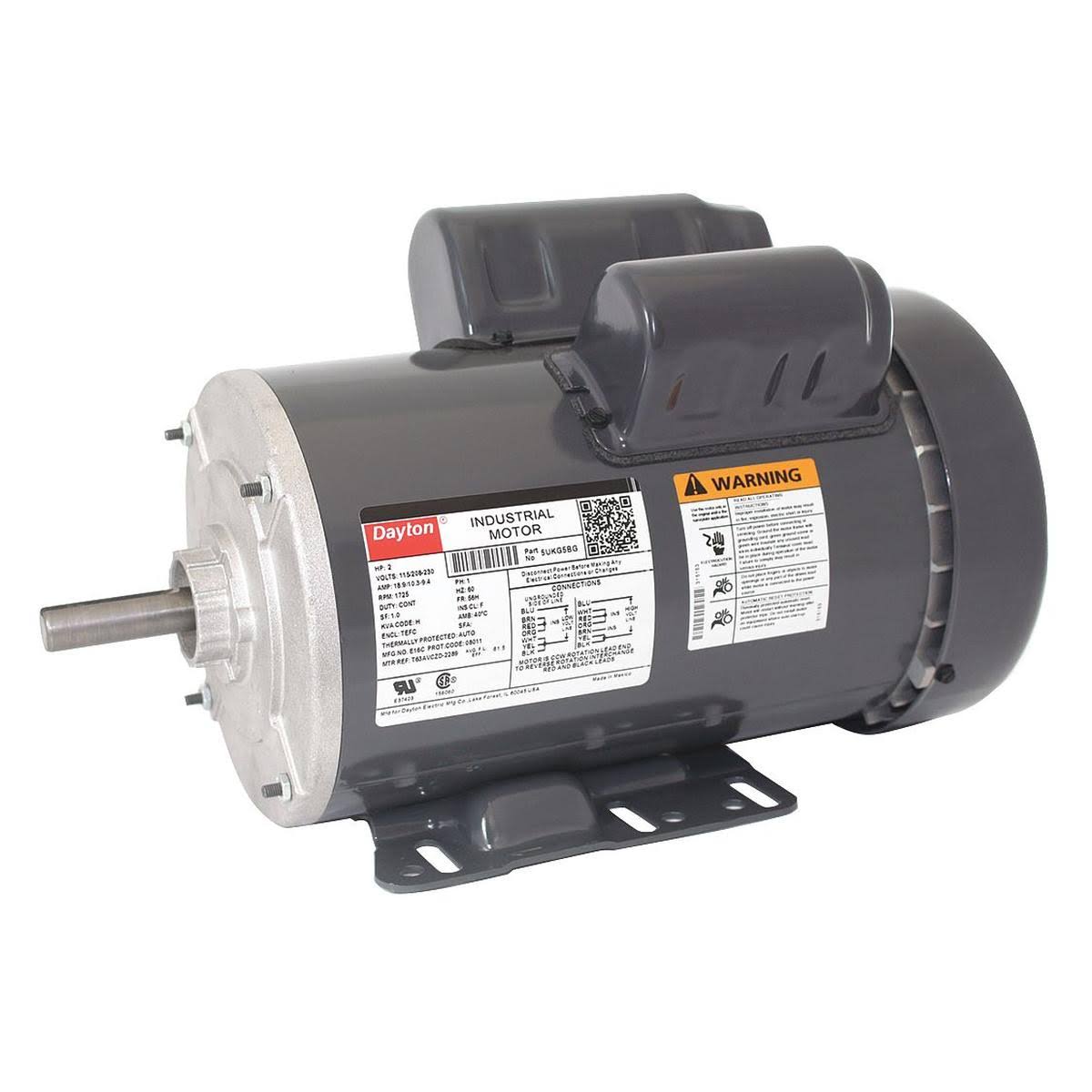 Dayton 5UKG5BG GP Mtr,CS,TEFC,2 Hp,1725 rpm,56H