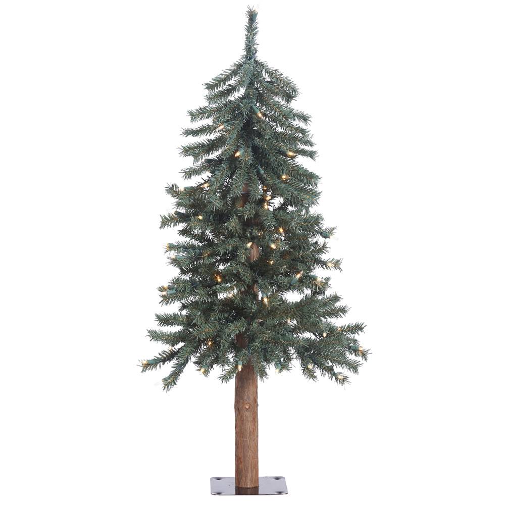 Vickerman 3 Natural Bark Alpine Artificial Christmas Tree with 70 Warm White LED Lights