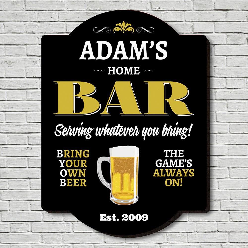 Home Bar Personalized Man Cave Sign by HomeWetBar