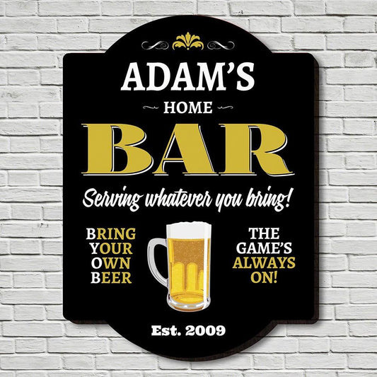 Home Bar Personalized Man Cave Sign by HomeWetBar