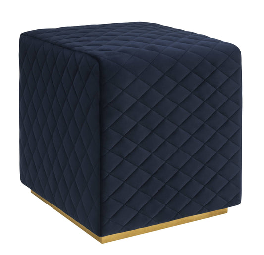 TOV Furniture Kent Navy Velvet Ottoman