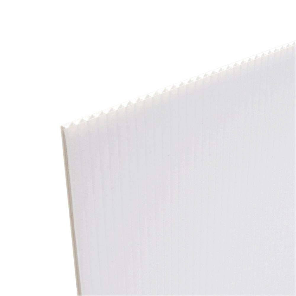 coroplast 48 in. x 96 in. x .157 in. White Corrugated Plastic Cardboard (10-Pack)