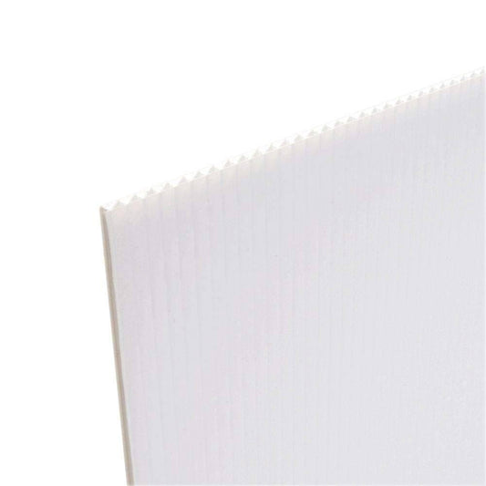 coroplast 48 in. x 96 in. x .157 in. White Corrugated Plastic Cardboard (10-Pack)