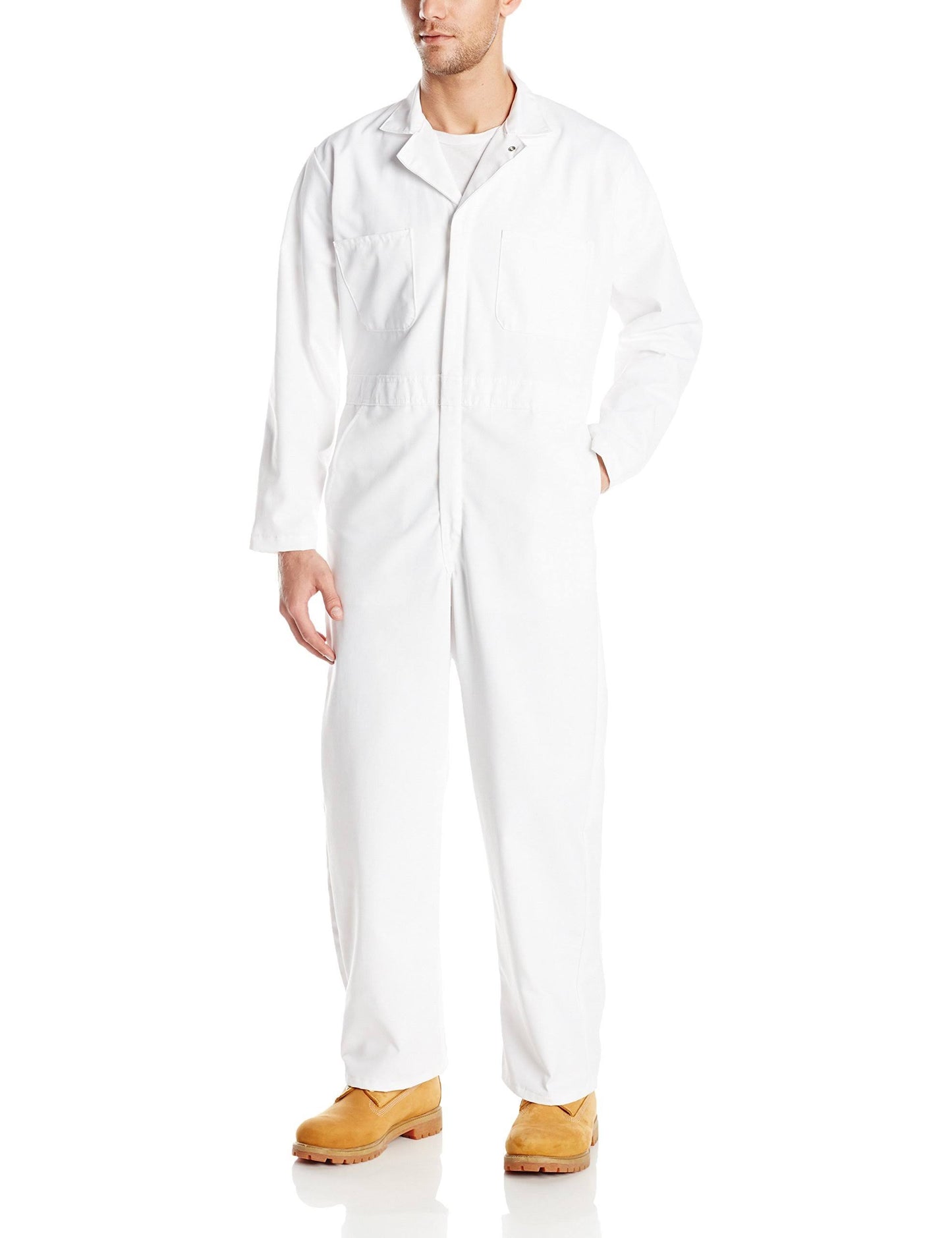 Red Kap Mens Twill Action Back Coverall, White, 56