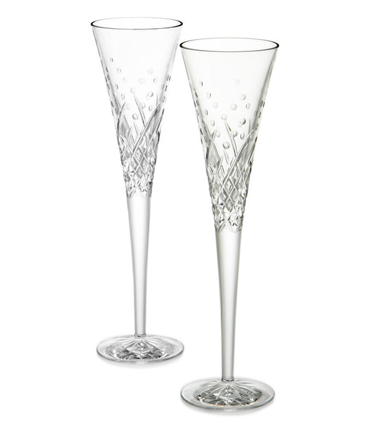 Waterford Wishes Happy Celebrations Toasting Flute, Set of 2