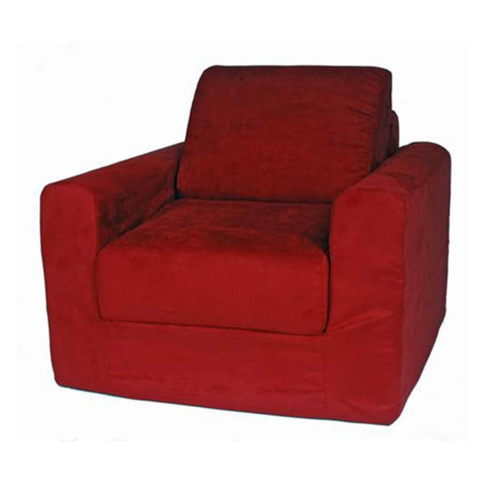 Fun Furnishings Microsuede Sleeper Chair, Red, OS