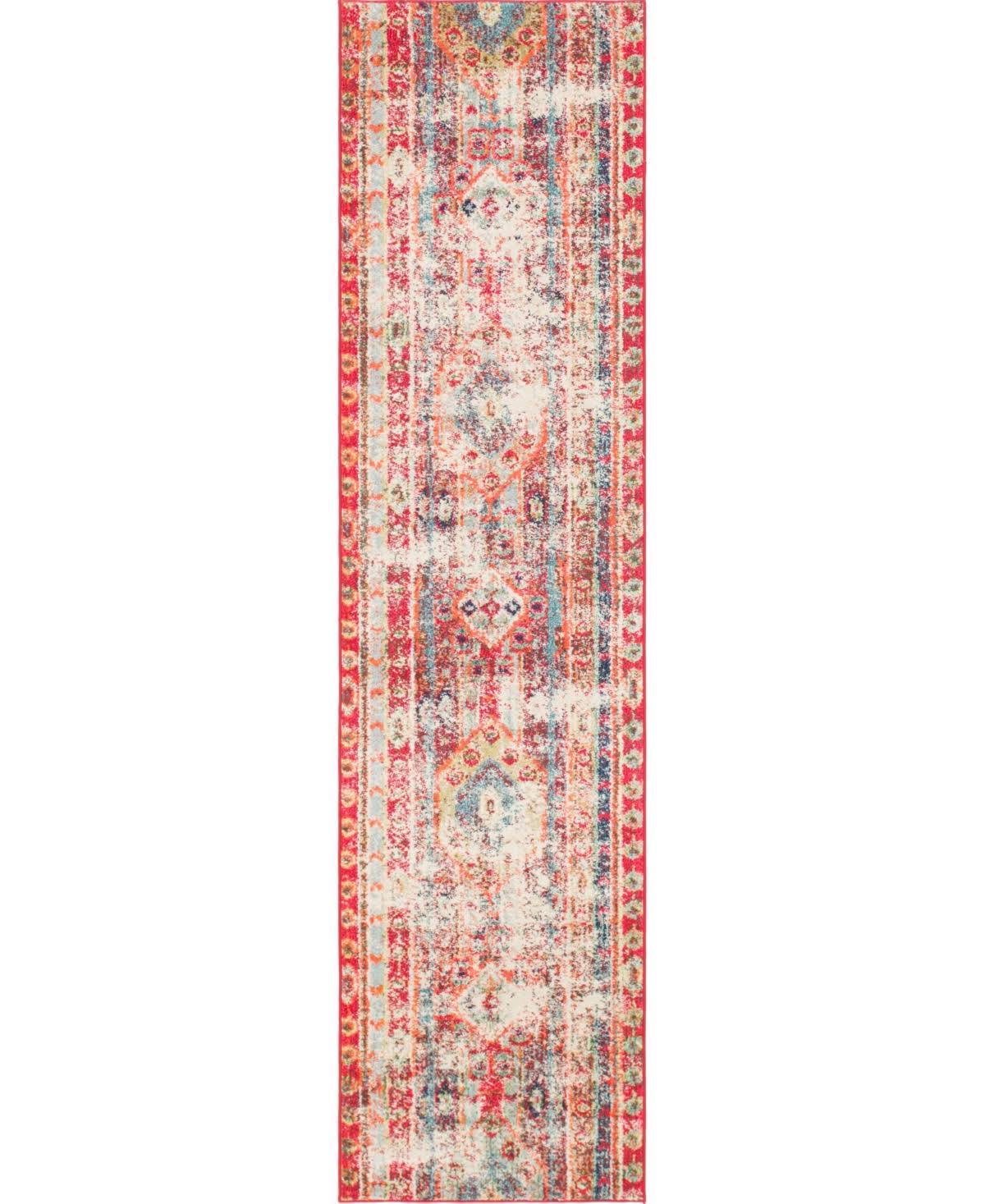 Unique Loom Kubok Sedona Area Rug - 27 x 10 Runner - Fuchsia