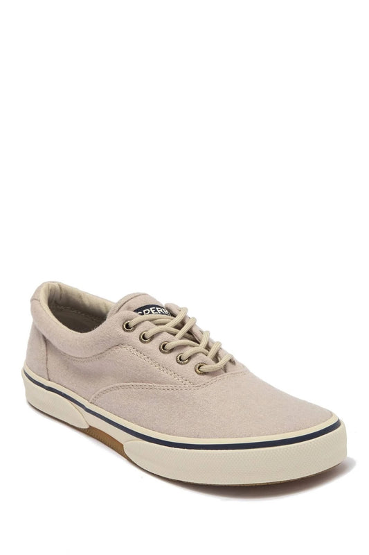 Sperry Mens Halyard CVO Canvas Sneaker- Oatmeal Wool - 11