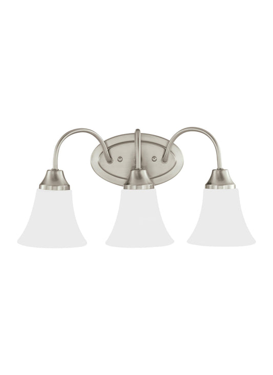 Sea Gull Lighting 44807 Holman Three Light Wall/Bath Vanity, Brushed Nickel