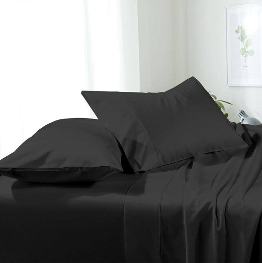 Royal Tradition Soft Bed Sheet Set Solid Microfiber Twin / Black