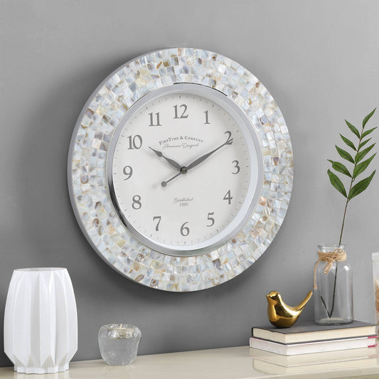 FirsTime Co. Vivien Ivory Pearl Mosaic Clock