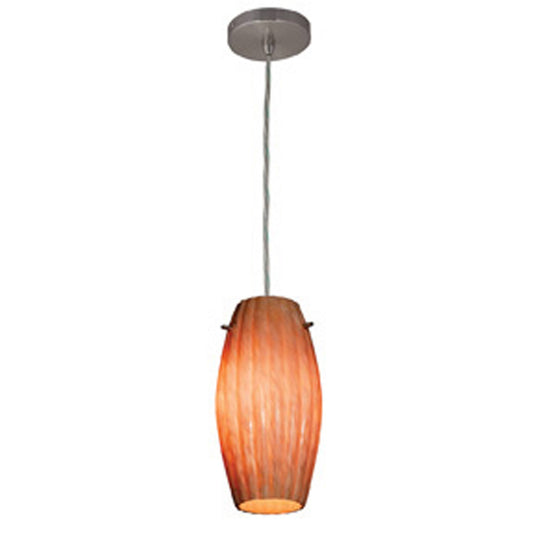 Access Lighting 28376-BS/AMM Shava Fleur Cylinder 1 Light Pendant