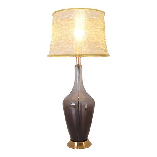 Carnation 31 inch Table Lamp with Foldable Translucent Golden Yarn Lampshade (Set of 2)