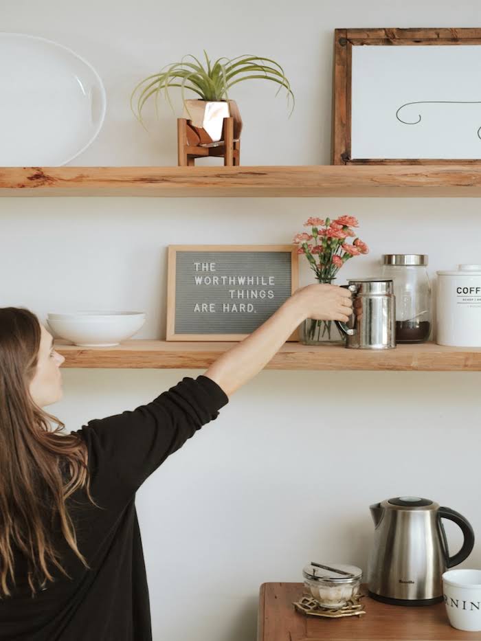 Floating Shelf Bracket - Available in 10 to 78. Lifetime Guarantee. Made in The Usa., 78 / Jet Black Satin