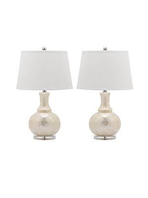 Safavieh 2-Piece Gourd Table Lamp Set, White