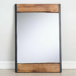 World Market Rustic Mirror w/Live Edge Mango Wood Heavy Farmhouse Decor Handcrafted 24W x 36H