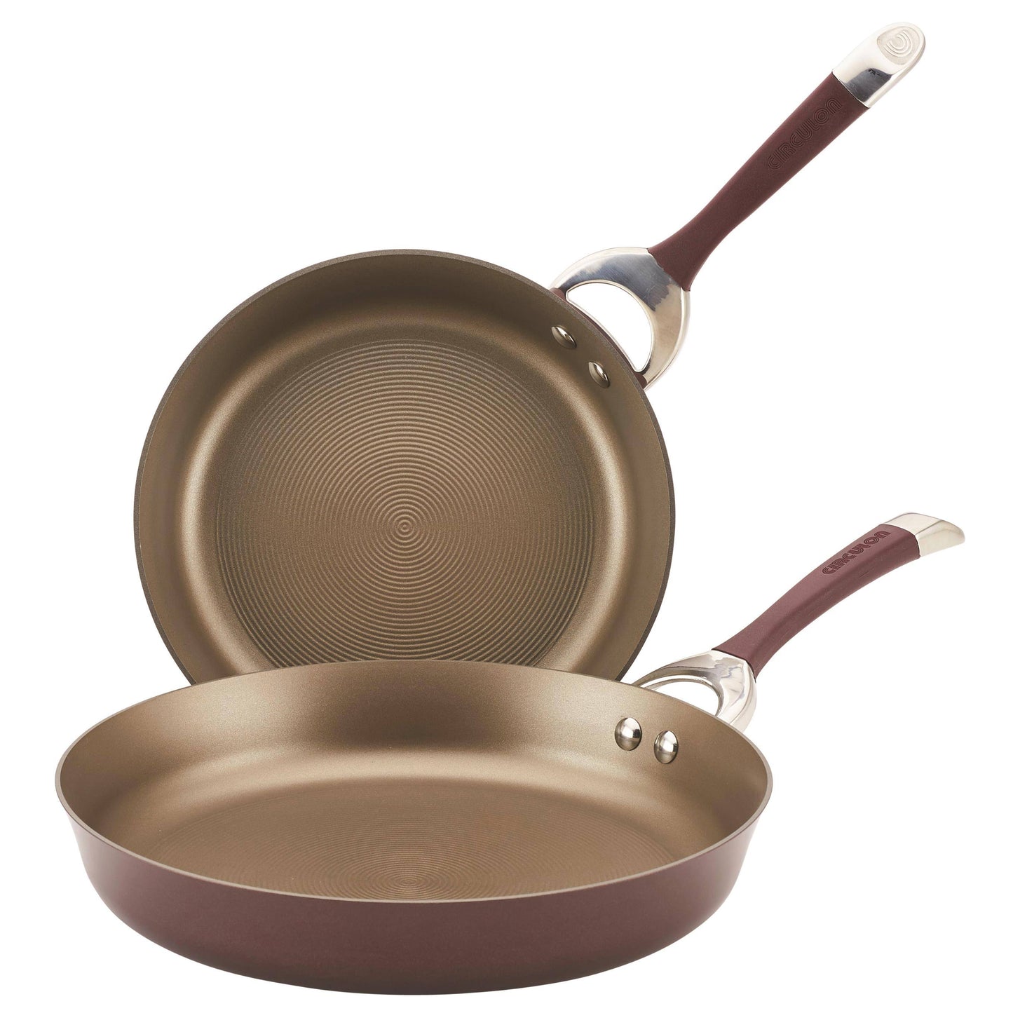 Circulon Symmetry Nonstick 2-Piece French Skillet Set - Merlot