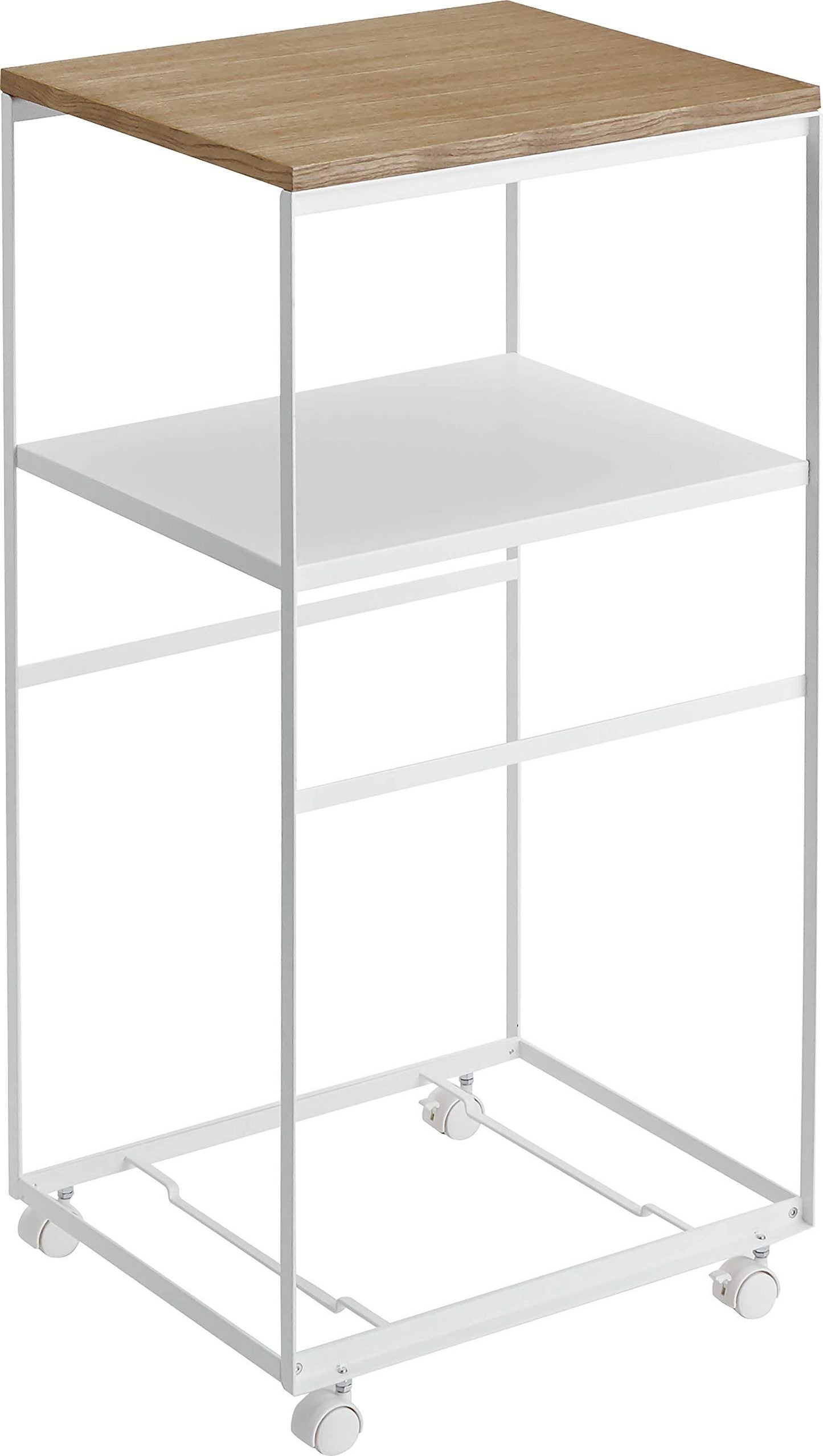 Tosca Rolling Kitchen Storage Wagon Cart, White, Steel | Yamazaki Home