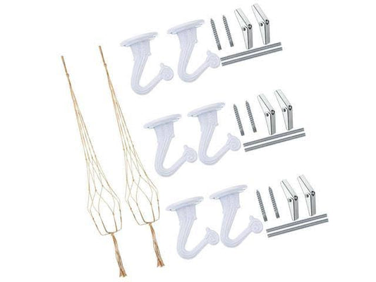 6 Sets Swag Ceiling Hooks Steel Screws Bolts and Toggle Wings with 2 Pieces L..., Size Large