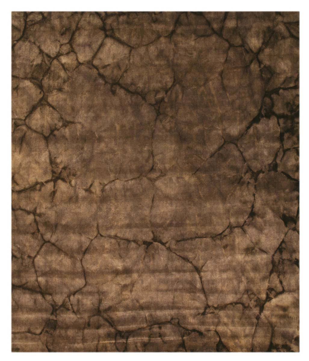 EORC Ka101cc4x6 Handmade Wool Stone Dip Dyed Rug in Charcoal