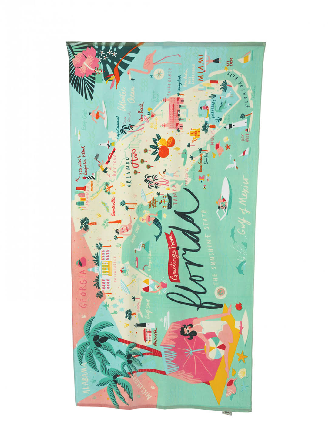 Spartina 449 Florida Map Beach Towel