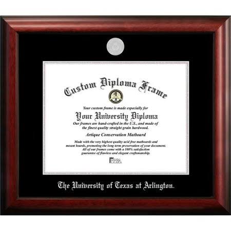 University of Texas, Arlington 14W x 11H Silver Embossed Diploma Frame