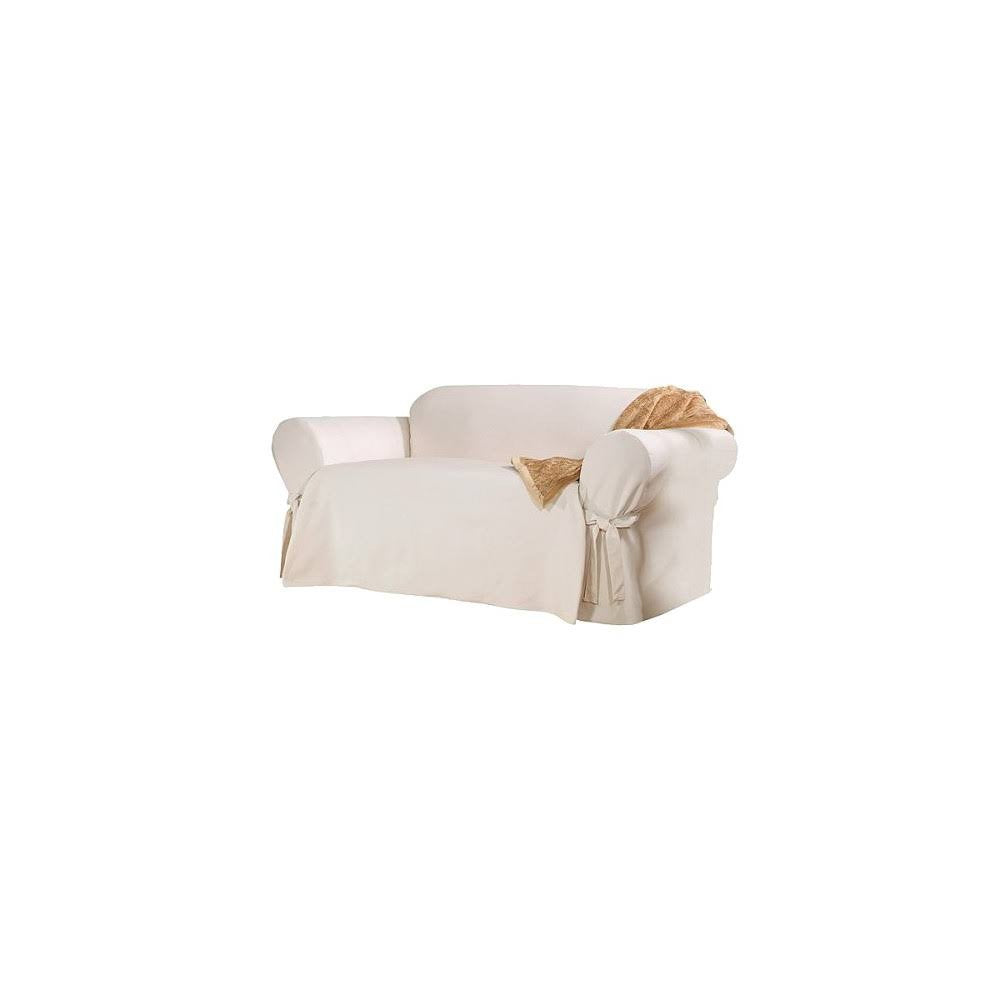 Cotton Sailcloth Loveseat Slipcover Natural - Sure Fit