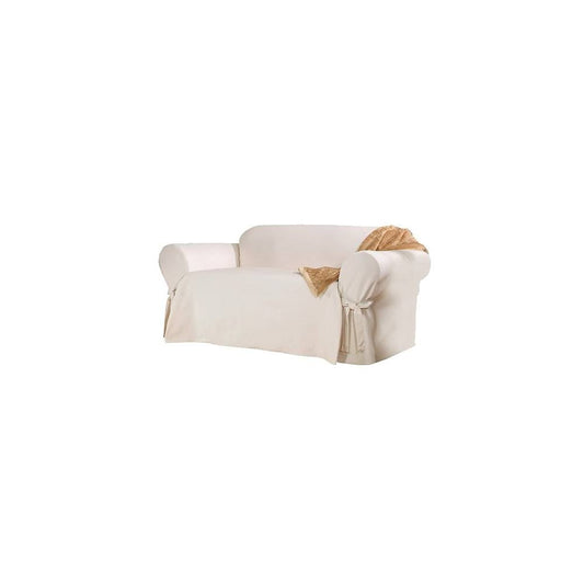 Cotton Sailcloth Loveseat Slipcover Natural - Sure Fit