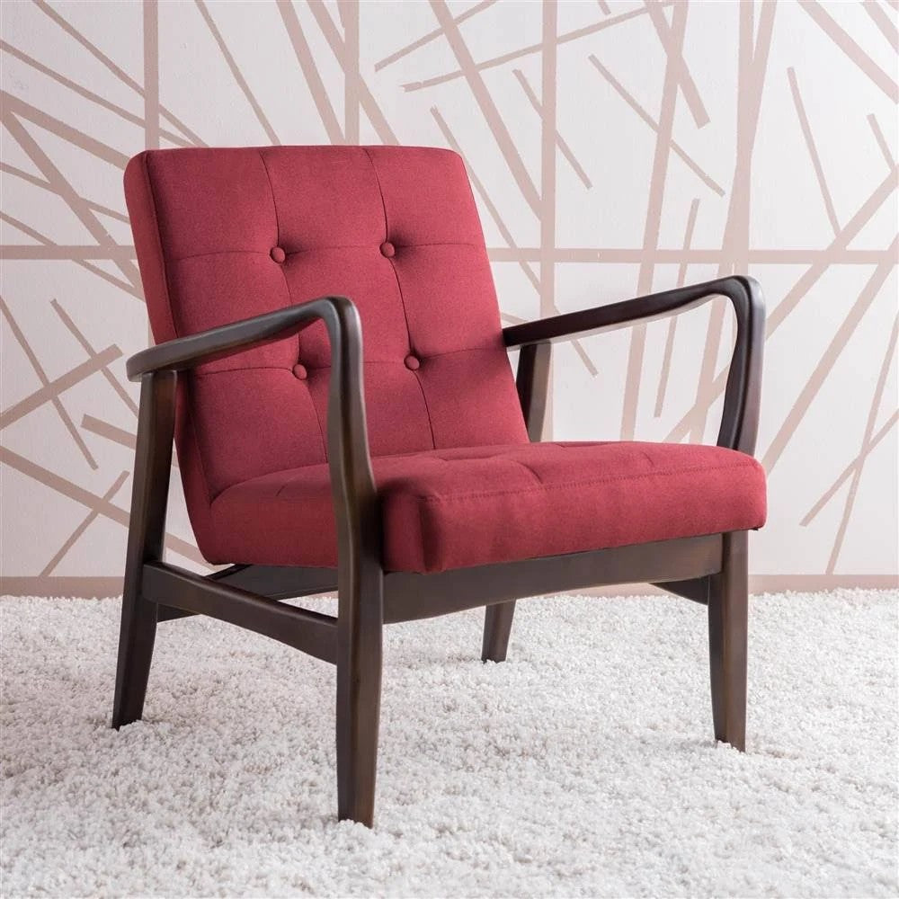 Noble House 28.25 in. Club Chair in Deep Red