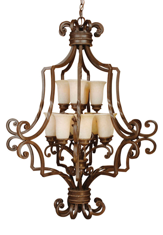 Craftmade 8133AG12 Riata Large Chandelier 12 Light in Aged Bronze