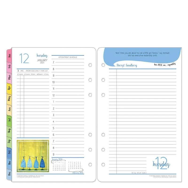 Franklincovey Compact Her Point of View Two Page per Day Ring-bound Planner - Jan 2021 - Dec 2021