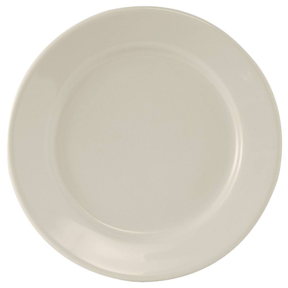 Tuxton TRE-021 Reno 12 Eggshell Wide Rim China Plate - 12/Case