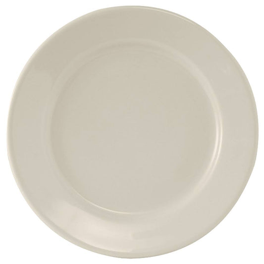 Tuxton TRE-021 Reno 12 Eggshell Wide Rim China Plate - 12/Case