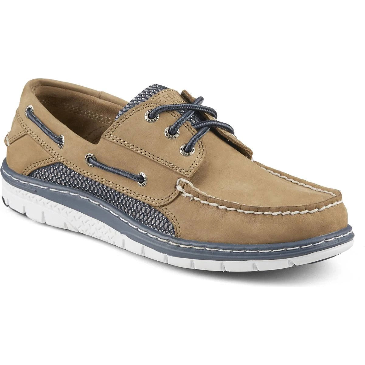 Sperry Mens Billfish Ultralite 3-Eye Boat Shoe - Taupe/Blue 7.5