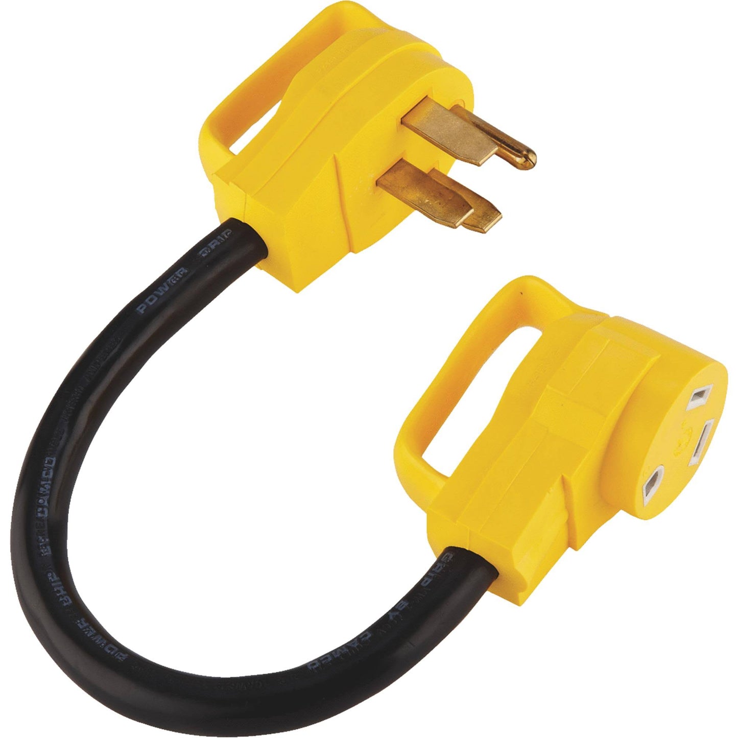 Camco RV PowerGrip Dog-Bone Electrical Adapter, Yellow