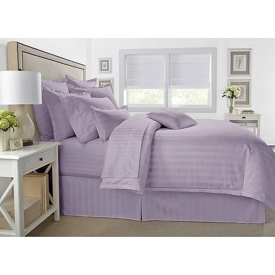 Wamsutta 500THREAD Count Comforter Set Queen Stripe Purple