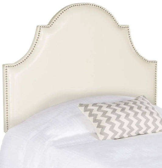 Safavieh Hallmar White Leather Twin Headboard